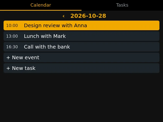 Calendar on IntelliCat